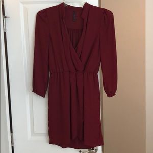 Burgundy Long Sleeve Dress